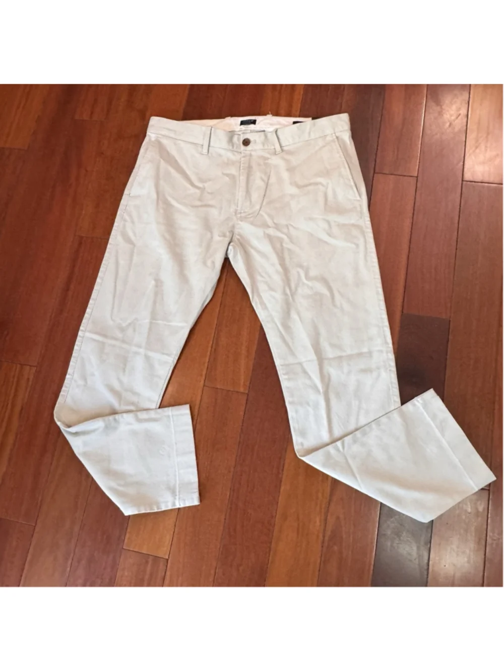 NWT J.Crew Slim Chino Pants Size:34x30 Men Flex Cream Cotton MSRP:$79